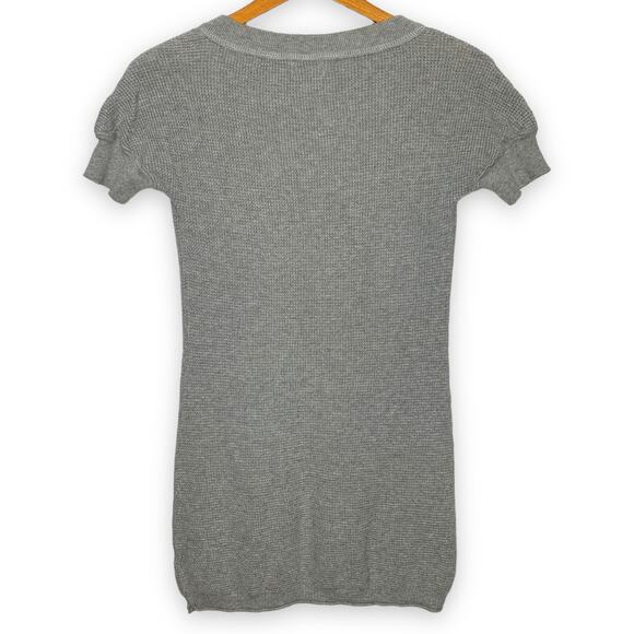 3/$20 VINTAGE Y2K MOSSIMO SUPPLY CO gray waffle knit tunic sweater dress SZ L - Picture 2 of 5